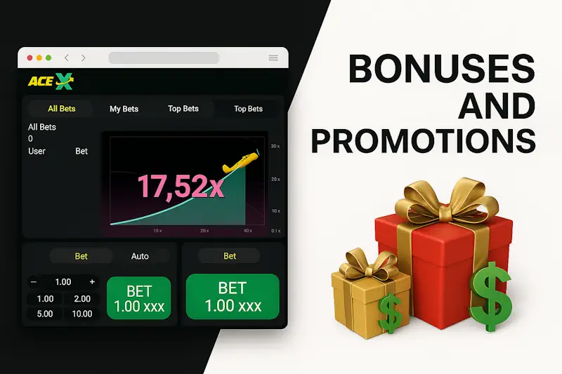 Bonuses and promotions in AceX game online