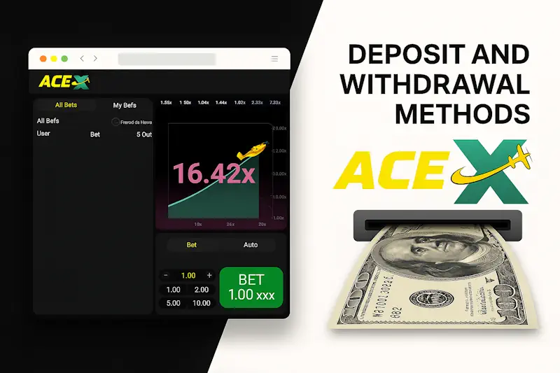 Available deposit and withdrawal methods