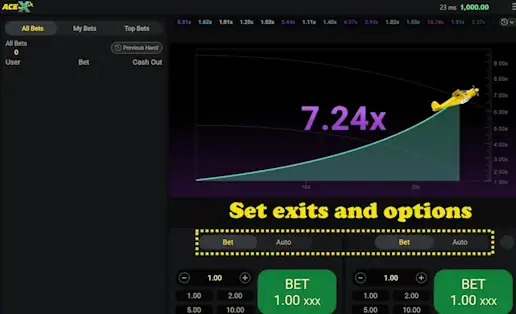 Set exits and options